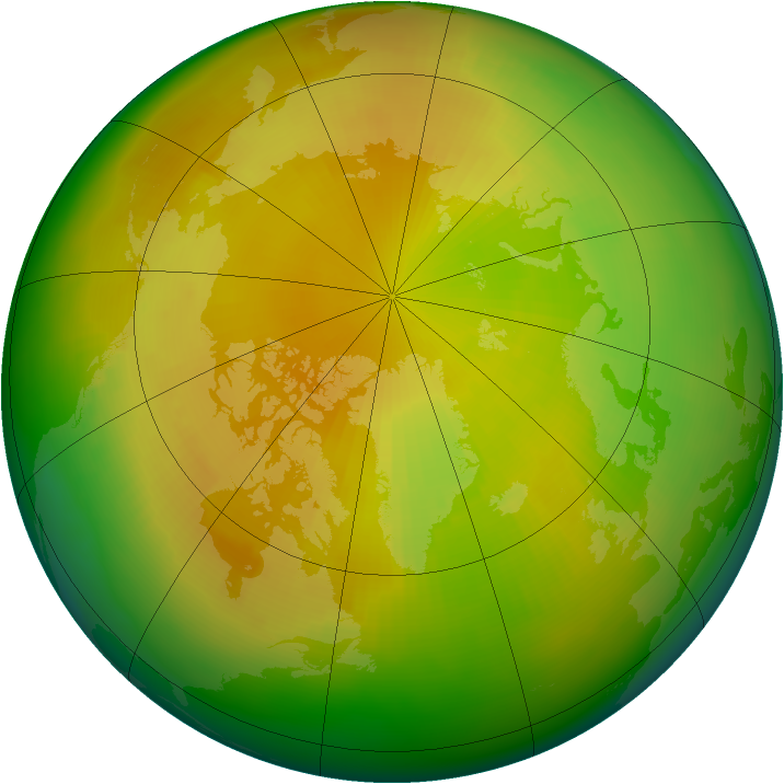 Arctic ozone map for April 2000